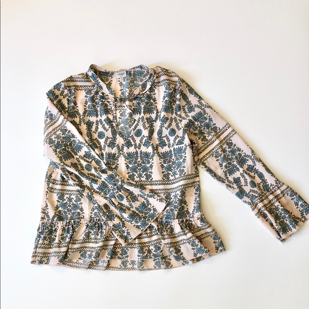 Beautiful pink pattern long sleeve blouse